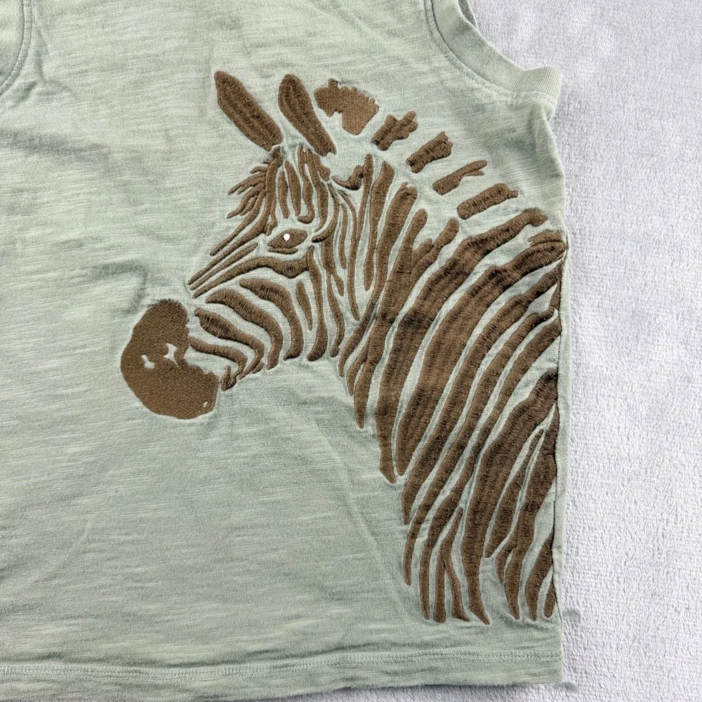 Gymboree Boys Sage Green Zebra Muscle Tank Top Size 7